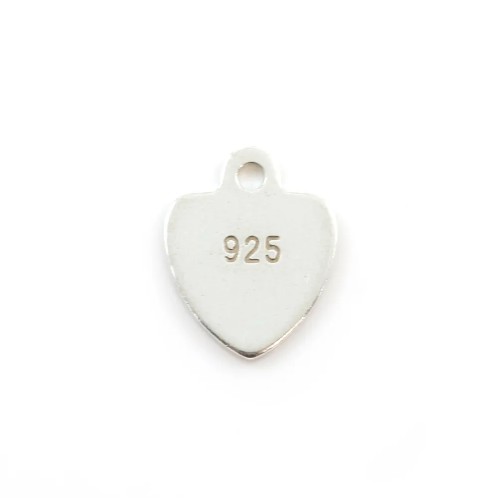 Tag "silver" en argent 925 7x9mm x 5pcs