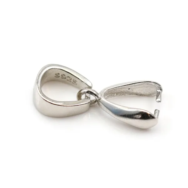 Attache pendentif & bélière, argent 925 rhodié, 7.5x18mm x 1pc