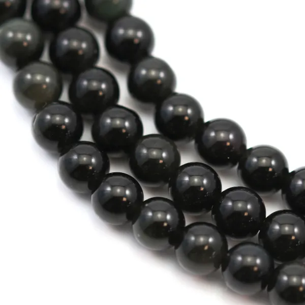 Obsidian rund 6mm x 40cm