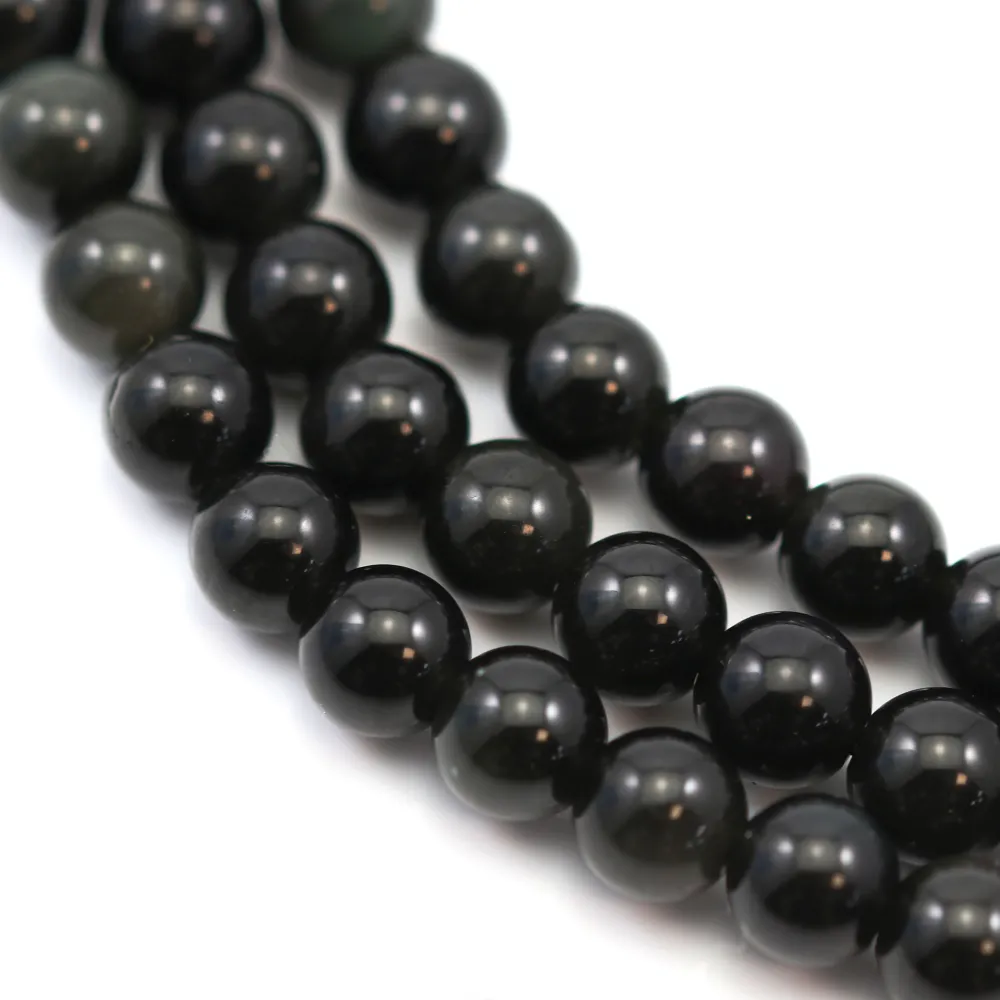 Obsidienne ronde 6mm x 40cm