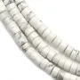 Howlite blanche, en forme de rondelle, 2x4.5mm x 39cm