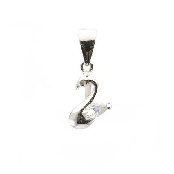 Bélière en argent 925 rhodié avec strass 7x16mm x 1pc