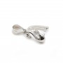 Bélière en argent 925 rhodié avec strass 7x16mm x 1pc