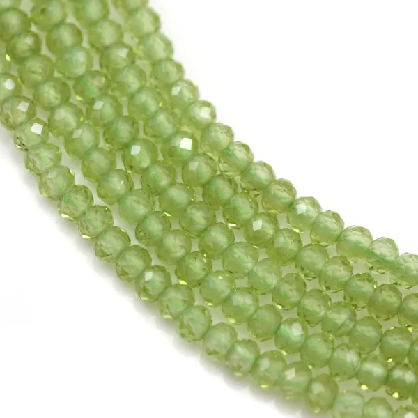 Péridot rondelle facette 2x3mm x 40cm