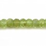Péridot rondelle facette 3x5mm x 40cm