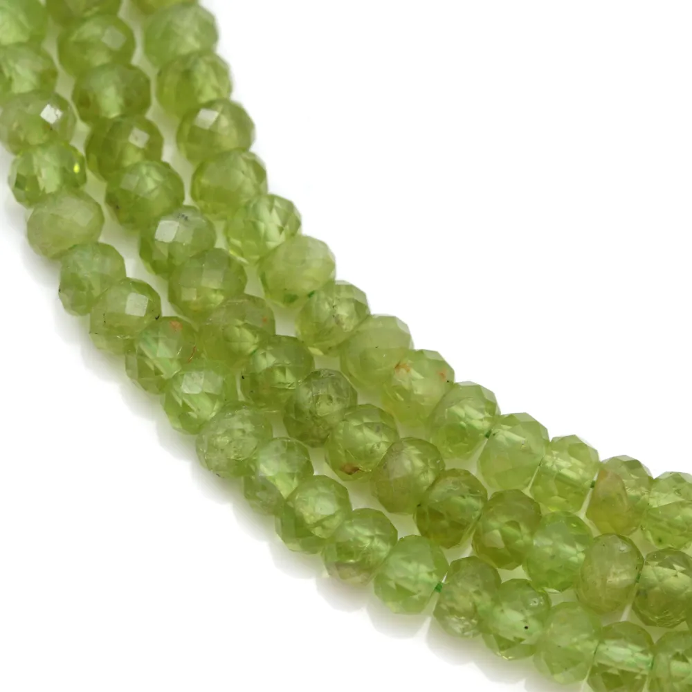 Péridot rondelle facette 3x5mm x 40cm