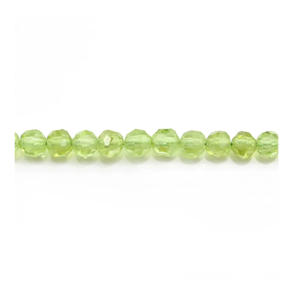 Peridot rond  facette 6mm x 2pcs 