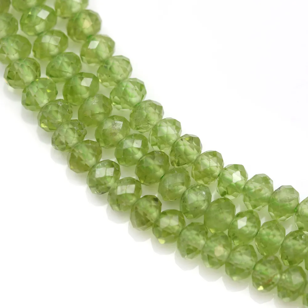 Péridot Rondelle facette 2x4mm