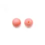Sea bamboo pastel orange, half drilled, round 8mm x 1pc