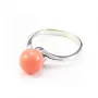 Sea bamboo pastel orange, half drilled, round 8mm x 1pc