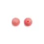 Bambou de mer orange 6mm, semi percé d'un coté x 2pcs