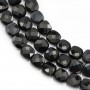 Agate noire de forme carré facetté 6mm x 39cm