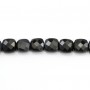 Agate noire de forme carré facetté 6mm x 39cm