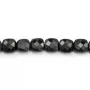 Agate noire de forme carré facetté 6mm x 6 pcs