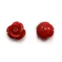 Cabochon Bambou mer teinté fleur semi-percés 12mm x 2pcs
