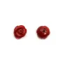 Bambou de mer rouge semi-percée, fleur, 8mm x1pc