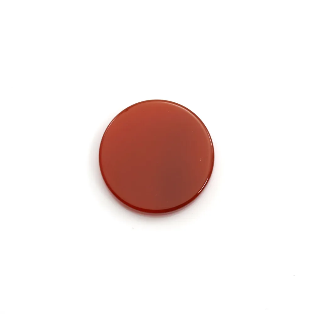 Cabochon cornaline, rond plat, 14mm x1pc