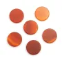 Cabochon cornaline, rond plat, 14mm x1pc