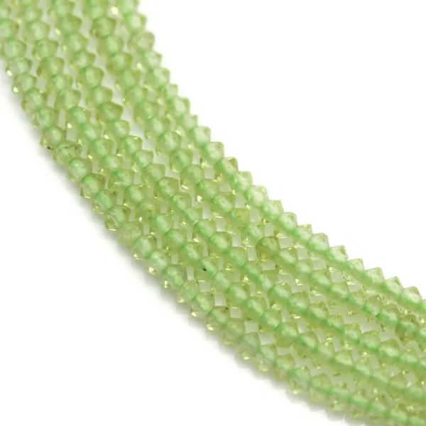 Peridoto, disco facetado 1,3x2mm x 39cm