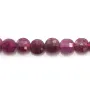 Rubis rouhe, de forme ronde plate facetté, 4mm x 40cm