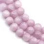 Kunzite de couleur violette, de forme ronde, 10mm x 40cm