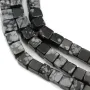 Obsidienne flocon de neige, en forme de cube 4mm x 40cm