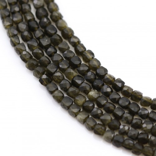 Cubo de obsidiana facetado 2mm x 39cm