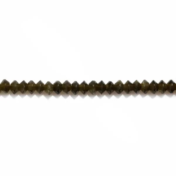 Obsidienne rondelle boulier 2x3mm sur fil 39cm