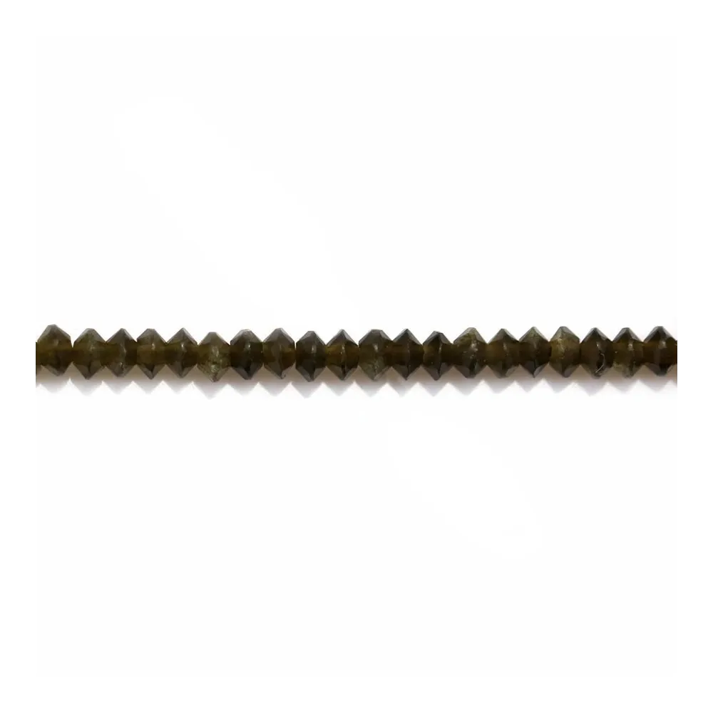 Obsidienne rondelle boulier 2x3mm sur fil 39cm