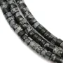 Obsidienne flocon de neige,en forme de rondelle 2x4.5mm x 39cm