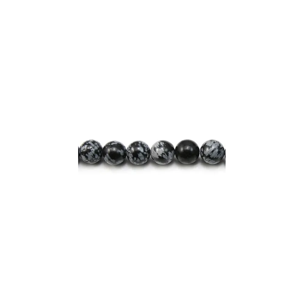 Obsidienne flocon de neige ronde 10mm x 10pcs