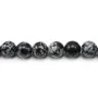 Obsidienne flocon de neige ronde 10mm x 10pcs