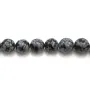 Obsidienne flocon de neige ronde 8mm x 10pcs