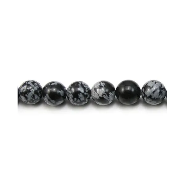 Obsidienne flocon de neige ronde 6mm x 20pcs