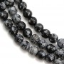 Obsidienne flocon de neige ronde 6mm x 40cm