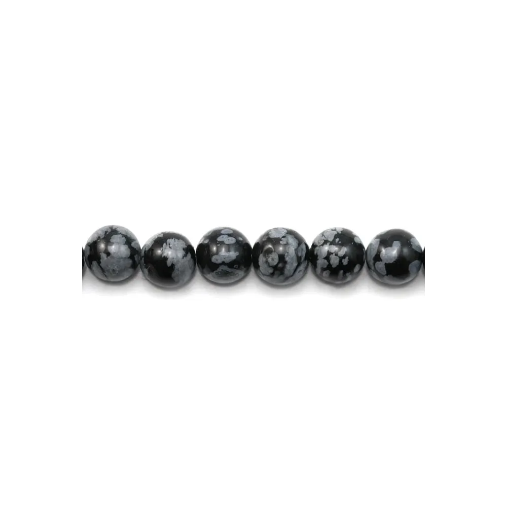 Obsidienne flocon de neige ronde 4mm x 30pcs