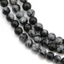 Obsidienne flocon de neige ronde 4mm x 40cm
