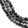 Obsidienne flocon de neige ronde 4mm x 40cm