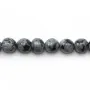 Obsidienne flocon de neige ronde 4mm x 40cm