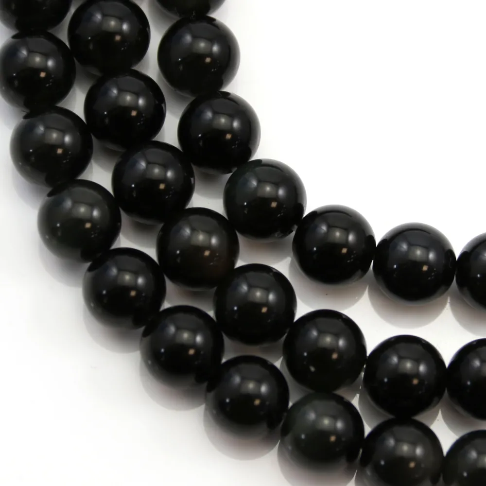 Obsidienne ronde 8mm x 40cm