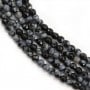 Obsidienne flocon de neige ronde facettée 2mm x 40cm