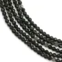 Obsidienne noir, de forme ronde facetté, de taille 2mm x 38cm