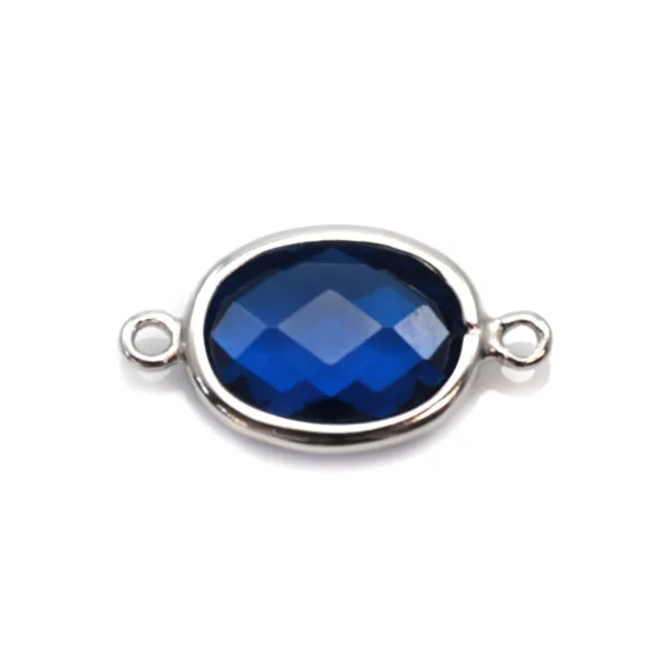 Spacer sterling silver 925  and  zirconium sapphire 9.5x17.5mm x 1pc