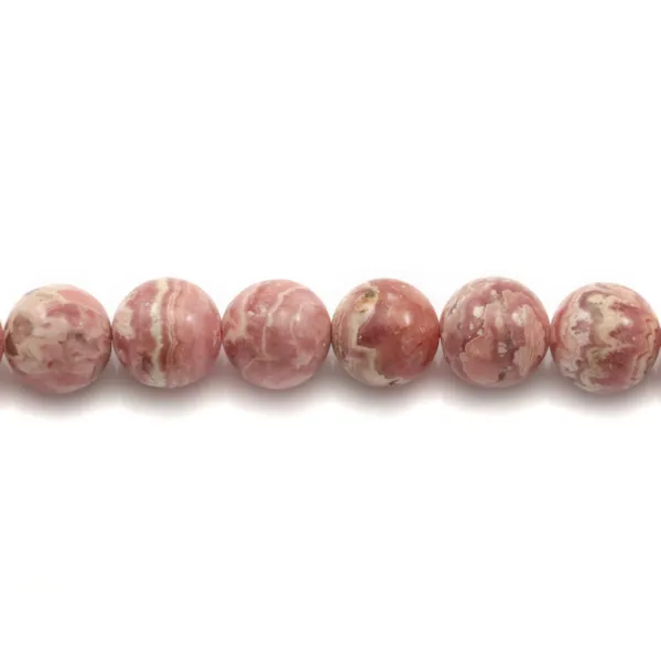 Rhodochrosite ronde 12mm x 40cm
