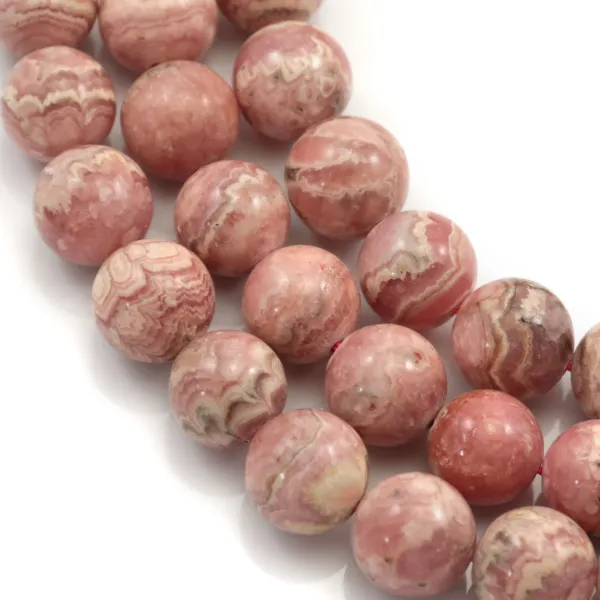 Rhodochrosite ronde 12mm x 40cm