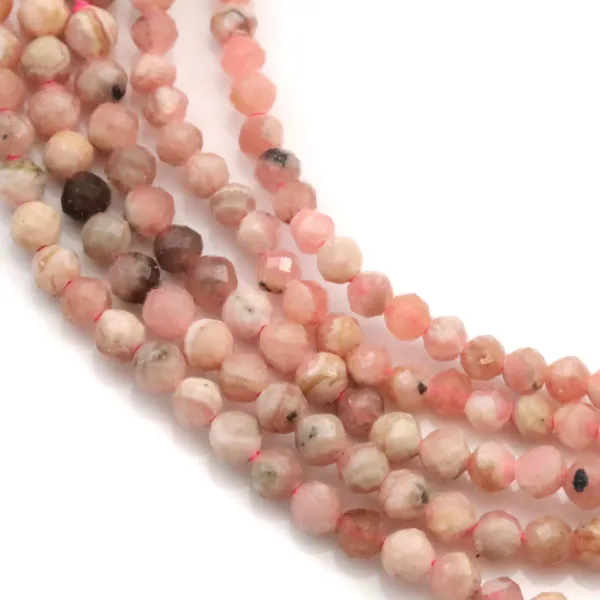 Rhodochrosite with round face shape, in size of 2mm x 39cm