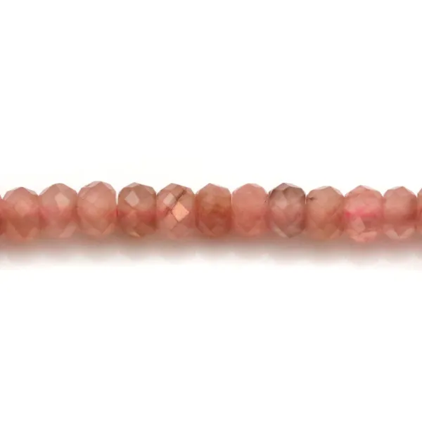 Rhodochrosite rondelle facette 2x3mm x 40cm