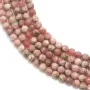 Rhodochrosite on round faceted shape, 4mm x 39cm