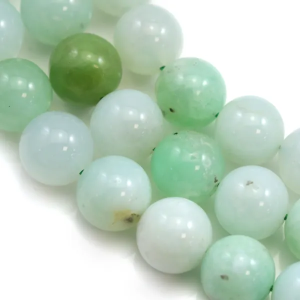 Chrysoprase redondo, qualidade A, tamanho 12mm x 39cm
