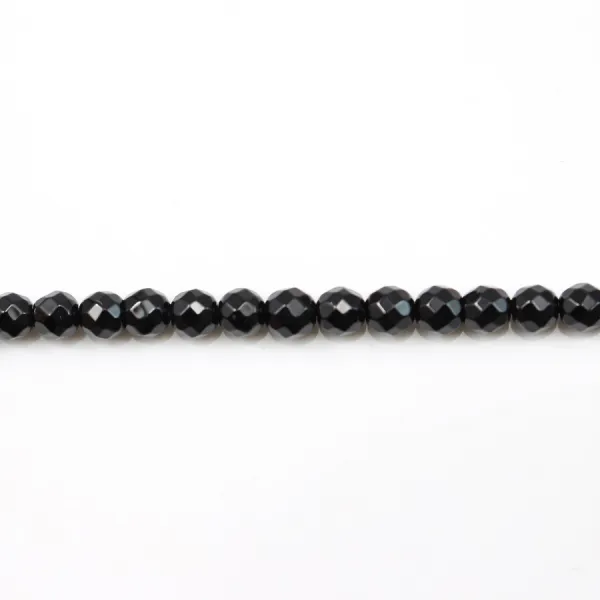 Agate Noire Ronde Facette